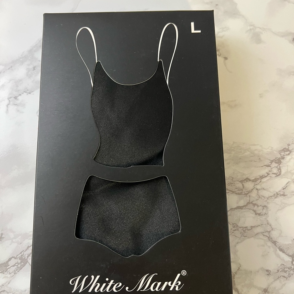 White Mark Black Pajama Set Timeless Elegance